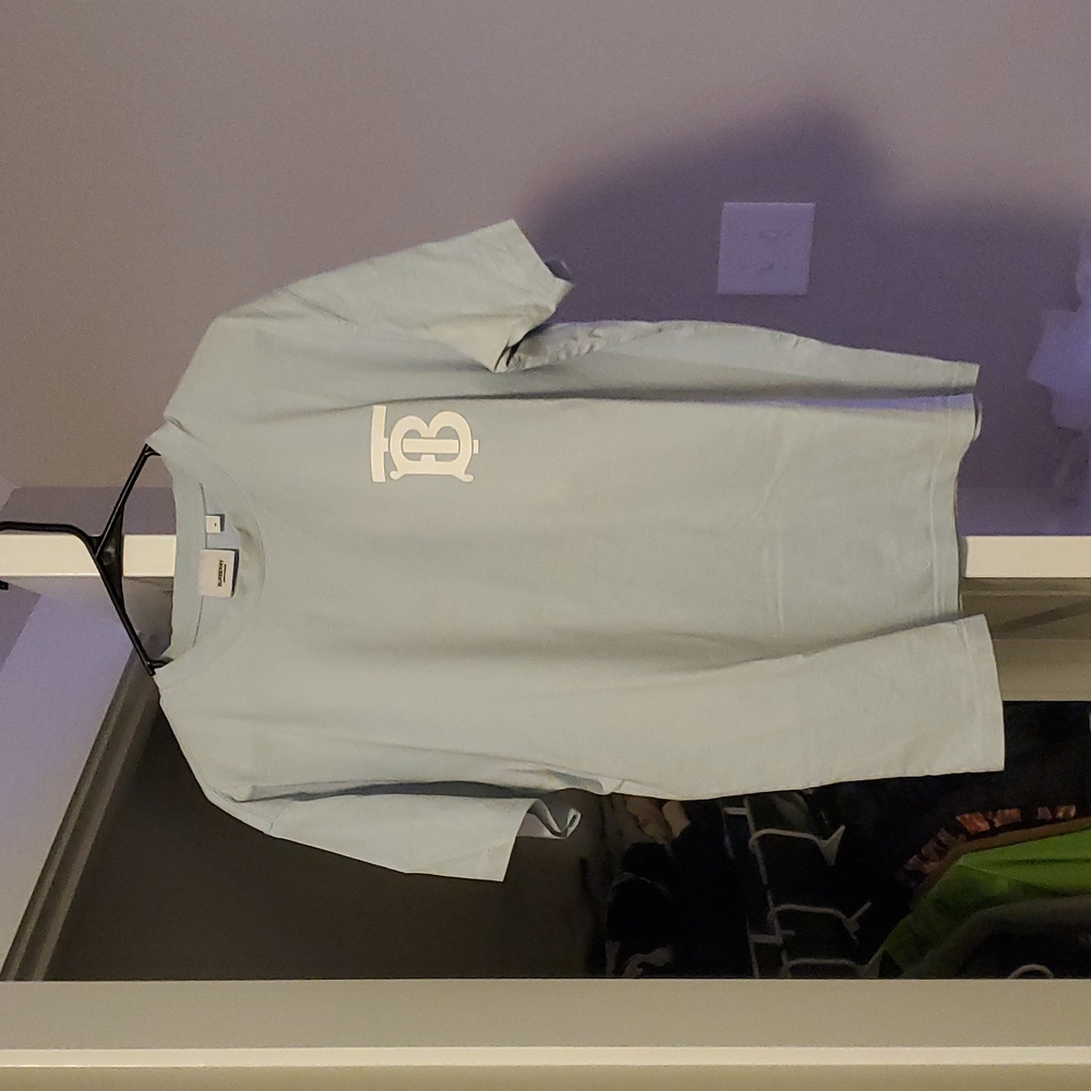 Burberry Baby Blue Monogram Tee Size Medium